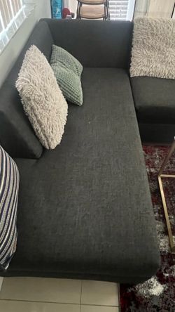 Dark Grey L Section Couch