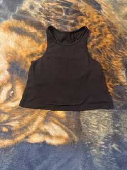 Lululemon Grey Ribbed Crop Tank Top
