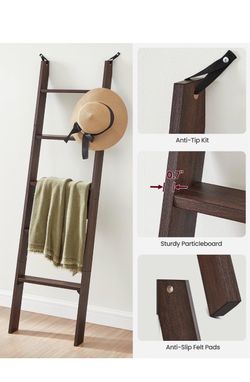 5-Tier Blanket Ladder Modern Basic Shelf towel Rack for Storage and Decor for the Living Room bathroom