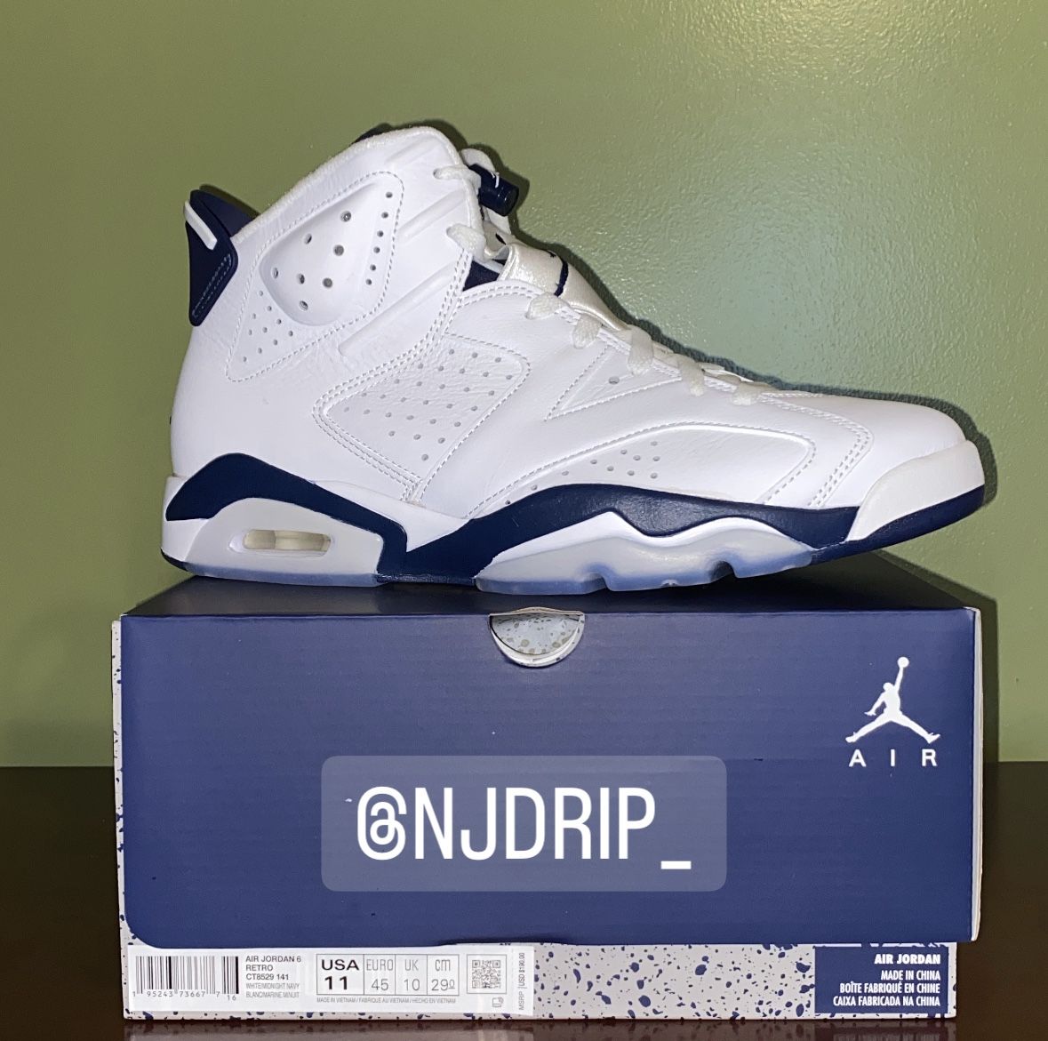 Nike Air Jordan Midnight Navy 6’s Size 11