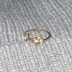 Gold Tone Rose Ring-Womens Size 5