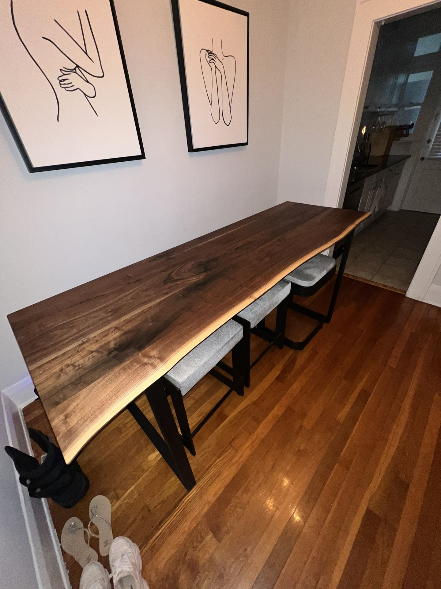 Dining Table, Counter Height, Artisan Board Solid Wood Oak