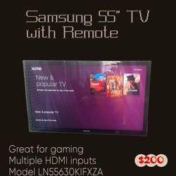 55 Inch Samsung Flatscreen TV