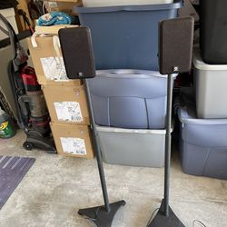 Boston Acoustics Speakers With Stands & Wire