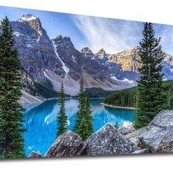 60x30 Large Moraine Lake Canvas Wall Art Mountain Lake Canvas Landscape Pictures Nature Artwork Glacially Fed Lake National Park Contemporary Wall Art