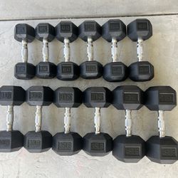 340 Pound Hex Rubber Dumbbell Set—$320 cash only. Price is firm