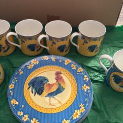 Fitz and Floyd Mugs And Plates 
