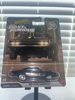 Hot Wheels Fast & Furious 1970 Dodge Charger R/T 1:64 Black Diecast Unopened