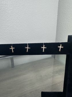 Gold-filled Small Crystal Cross Pendants Set of 4