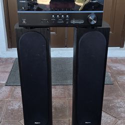 Yamaha Receiver Rx - V579 And 2 Pioneer Speakers