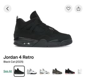 Jordan 4 black cats Sz 10 Mens