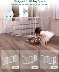 NEW! 72" 3-Panel Extra Wide Baby Gate, 30" Tall with Auto Close