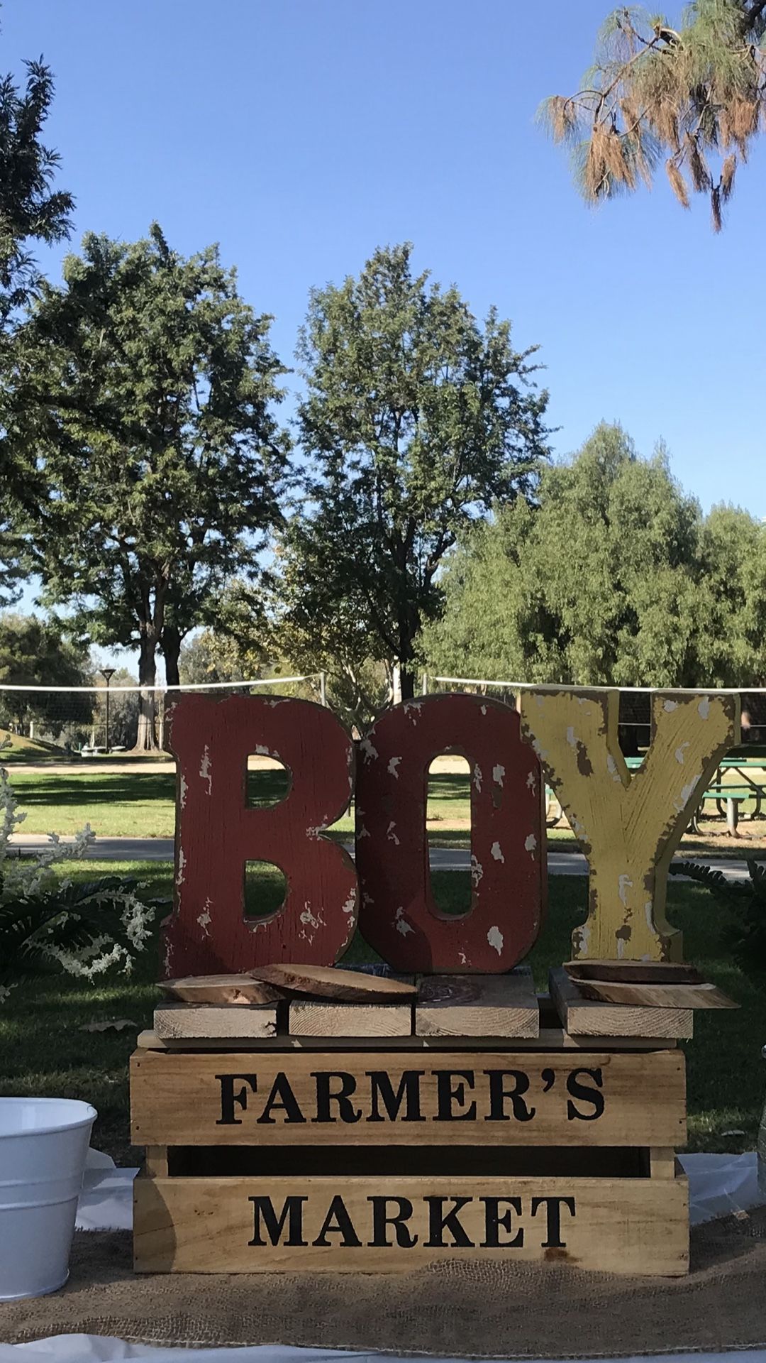 Rustic metal letters baby shower