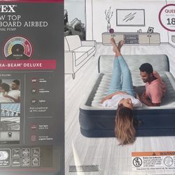 Intex Queen Pillow top Headboard Airbed