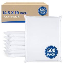 Poly Mailers 14.5x19 Inch 500 PacksBulk Shipping Bags for Clothes, Strong Self Adhesive Shipping Envelopes for Small Business,Waterproof Packaging Mai