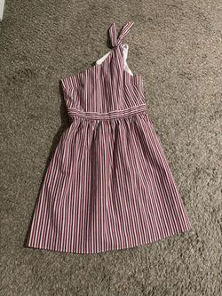 Striped One-Shoulder women Tie Dress