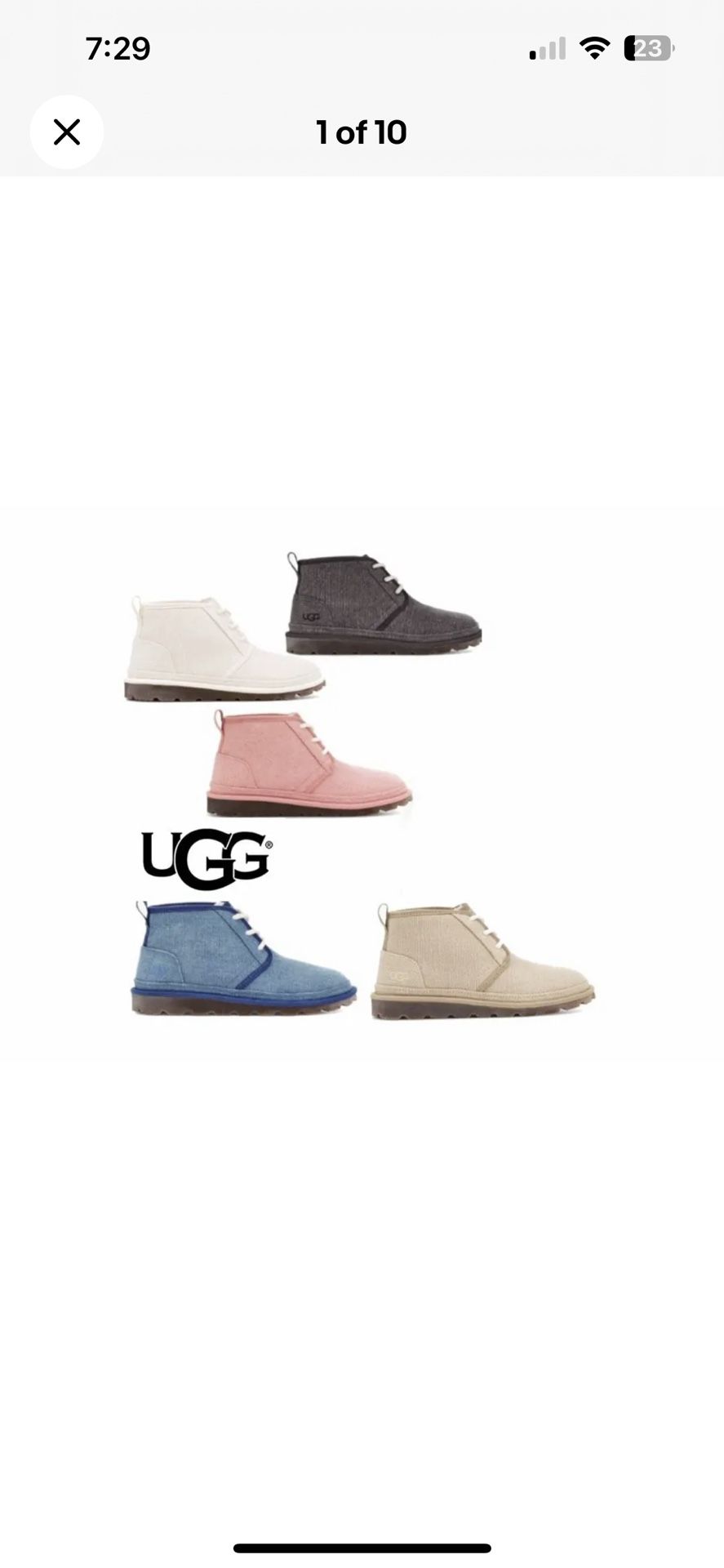 UGG Women's Neumel Natural Classic Boots Faux Fur Size 7 Blue OR Beige