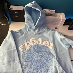Light Blue Sp5der Hoodie