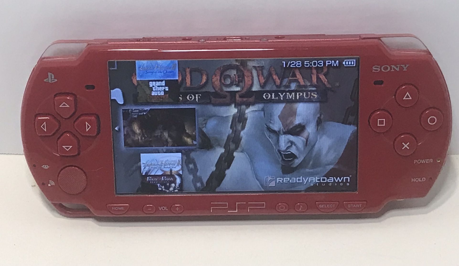 Sony PSP 2000 Red God of War Chains of Olympus Edition- Modded W/CFW & 128g Sd