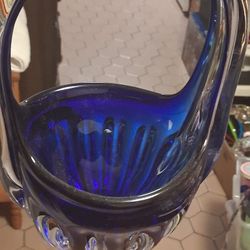 Murano Blue Basket 