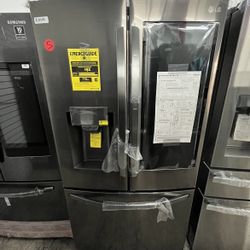 LG French Door Instaview Black Stainless Fridge Craft Ice