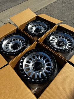 FINANCING AVAILABLE KMC KM552 IMS 6x5.5 and 6x135 17" Wheels Machined with Black Lips
