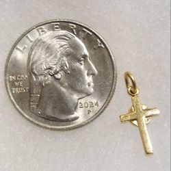 Vintage 1/20 14K GF THEDA Dainty Cross Pendant (Gold Filled, 5% 14K Gold) STYLE5