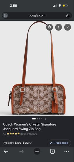 Coach Crystal Signature Jacquard Swing Zip Bag