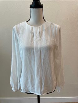 SHEIN White Bow Tie Long Sleeve Blouse