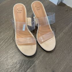 Clear Strap Wedge Heels Size 7