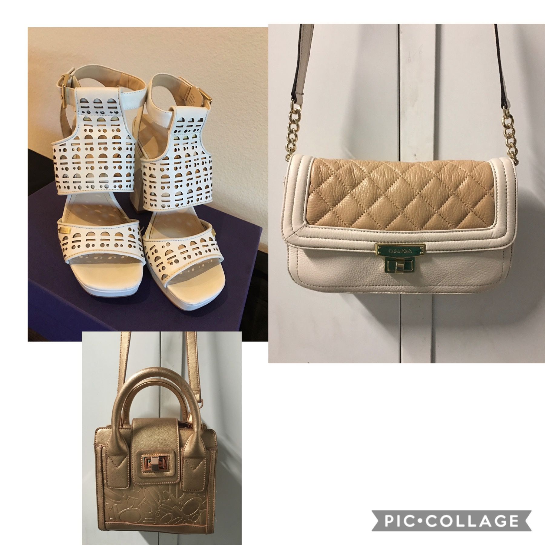 All for the price of one ... Genuine Leather Shoes & Purse by CK & BeBe purse