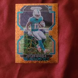 Jaylen Waddle Orange Prizm Lazer Rookie Card 