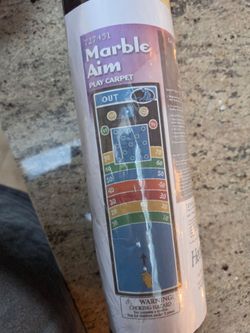 VINTAGE Marble Aim Game Play Carpet with Bag of Marbles