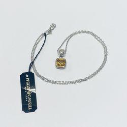 Phillip Gavriel Sterling Silver & 18K Gold Citrine Pendant Necklace