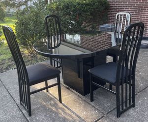 Elegant Black Dining Set – Table & 4 Chairs