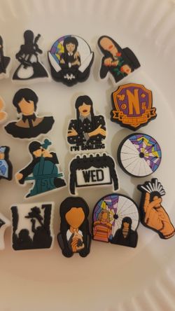 Wednesday Addams Spooky Nevermore croc Shoe Charms - Spooky Jibbitz 20 charms