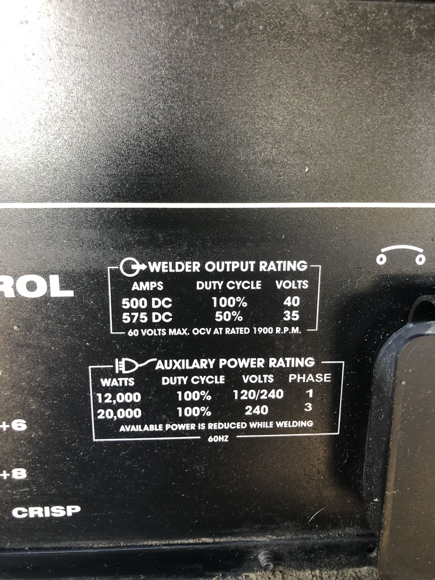 2013 Lincoln vantage 500 diesel 575A welder only 1494 hours
