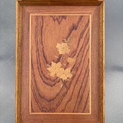 Wooden Serving Tray with Gold Flower & Trim