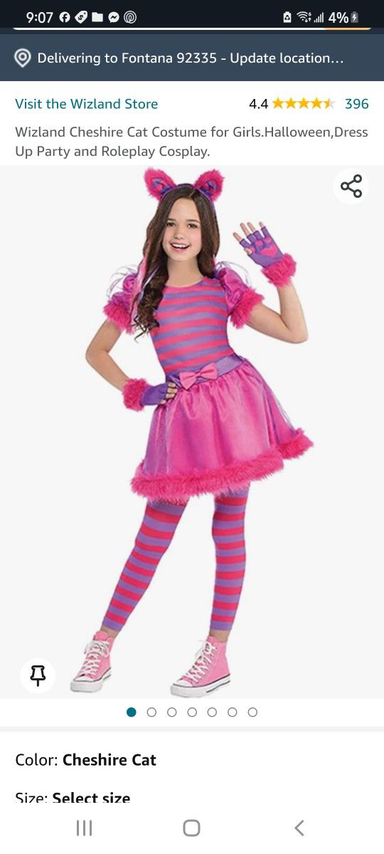Cheshire Cat Costume for Girls.Halloween,Dress Up Party and Roleplay Cosplay