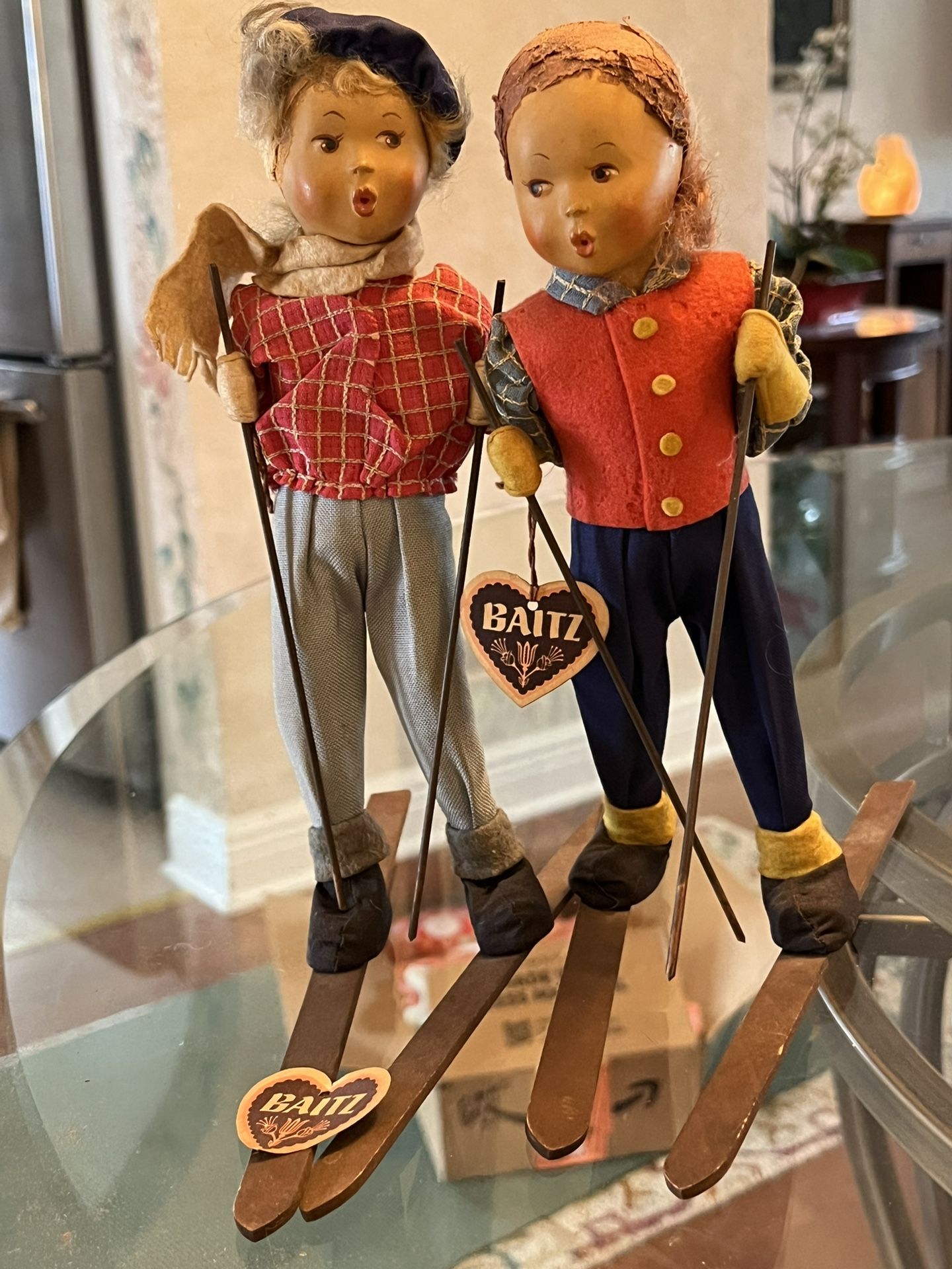 PAIR BAITZ DOLLS -SKIIER HOLIDAY GIFT