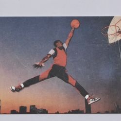1985 Nike Jumpman Promo Michael Jordan Rookie Card Oversized In Top loader 