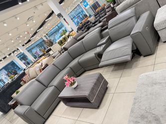 Curved Sectional Sofa with Recliners, Bluetooth and Speakers 🔊