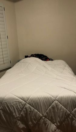 Full Mattress + box spring and frame. Tv stand for 32 in or smaller tv