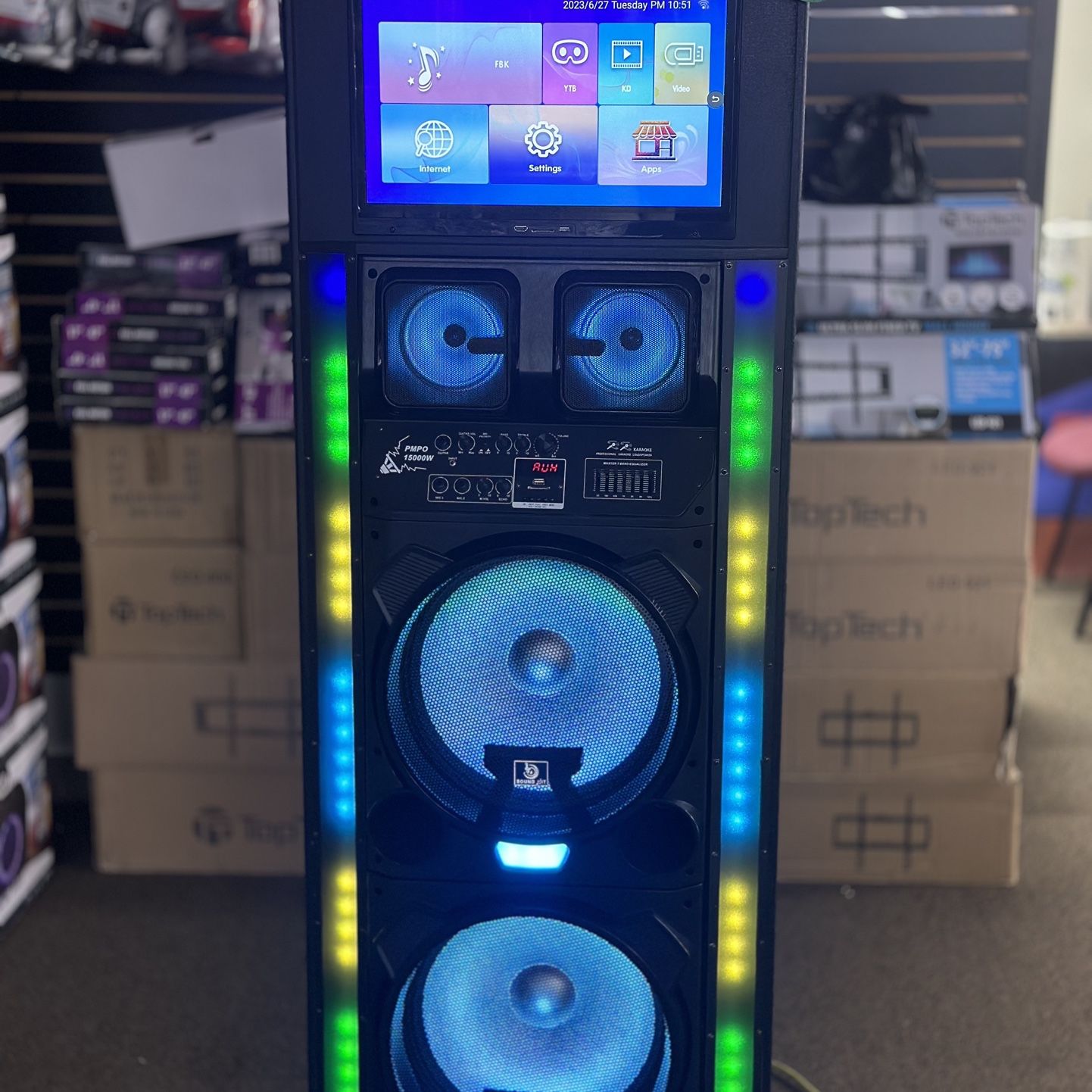 Touch Screen Karaoke Party Speaker With 2 Microphones