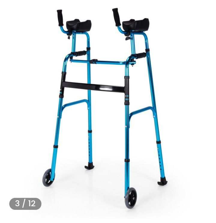 Adjustable Aluminum Walker with Foldable Design