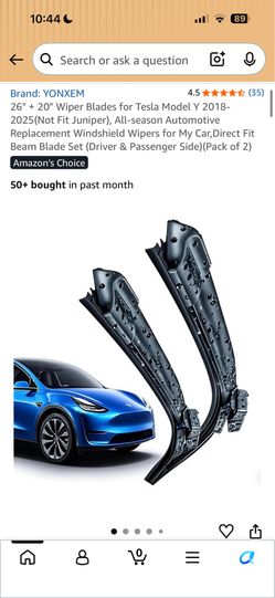 Tesla model Y wipe blader