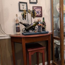 Wood side table and bench