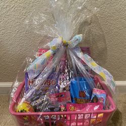Barbie Easter or Birthday Gift Basket with Dolls, Items Added