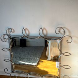 renwildecor abstract silver mirror