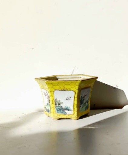 Vintage Porcelain Asian Theme Plant Planter/ Plant Pot/ Flower Pot Patio Garden 